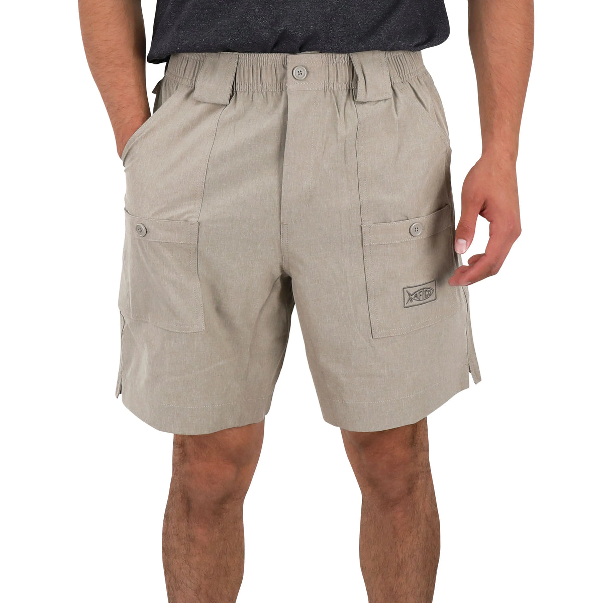 Aftco Original Fishing Long Short Stretch in Khaki Heather – Harry Mayer  Clothiers