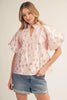 Pink Roses Jacquard Top