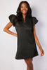 Sail to Sable Black & Gold Jacquard Button Front Tunic Dress