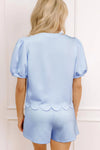 Blue Scallop Trim Set