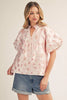 Pink Roses Jacquard Top