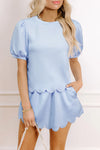 Blue Scallop Trim Set