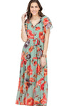 Jade Harvest Blooms Maxi Dress