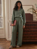 Varley The Extra Wide Leg Pant in Dark Forest