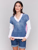Charlie B Denim Drop Shoulder Top