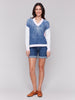 Charlie B Denim Drop Shoulder Top