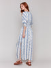 Charlie B Printed Dolman Short Sleeves Maxi Dress With Side Slits