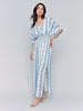 Charlie B Printed Dolman Short Sleeves Maxi Dress With Side Slits