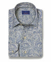 David Donahue Charcoal & Blue Paisley Print Shirt