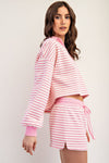 Sweet Pink Striped Set Top