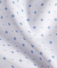David Donahue White and Blue Neat Print Dress Shirt