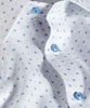 David Donahue White and Blue Neat Print Dress Shirt