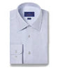 David Donahue White & Blue Herringbone Dress Shirt