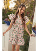 Apricot Pink Flutter Sleeve Dress