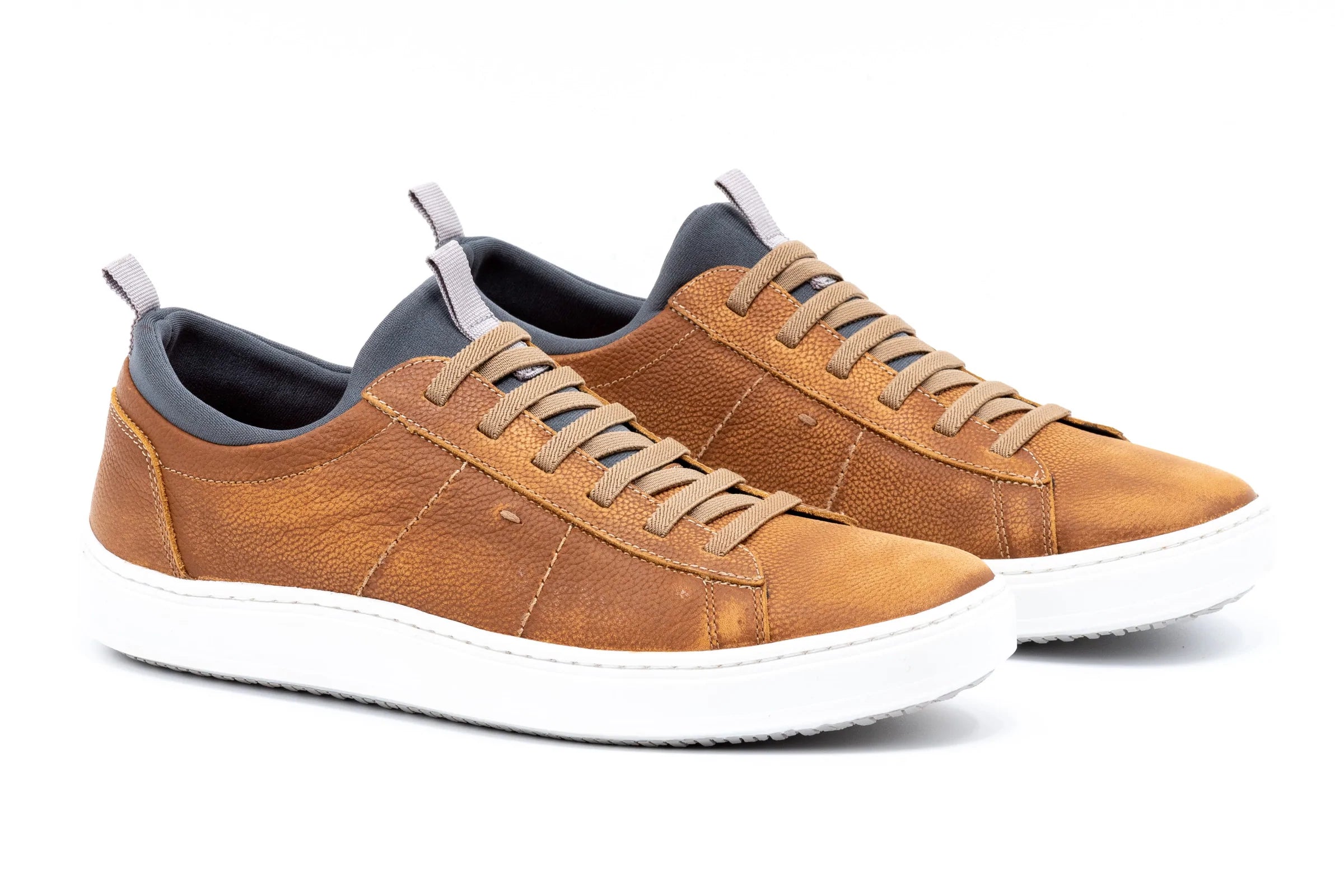 MARTIN DINGMAN Cameron Men 10.5 Old Saddle Leather Casual Shoes Sneakers 740351 Cameron Pebble Grain Sneakers - Old Saddle | Martin Dingman main image 4
