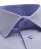 David Donahue Blue Micro Textured Trim Fit Dress Shirt
