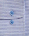 David Donahue Blue Micro Textured Trim Fit Dress Shirt